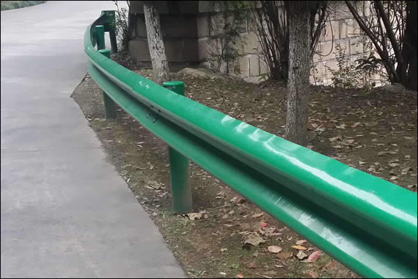 Road traffic safety beam type guard rail barrier